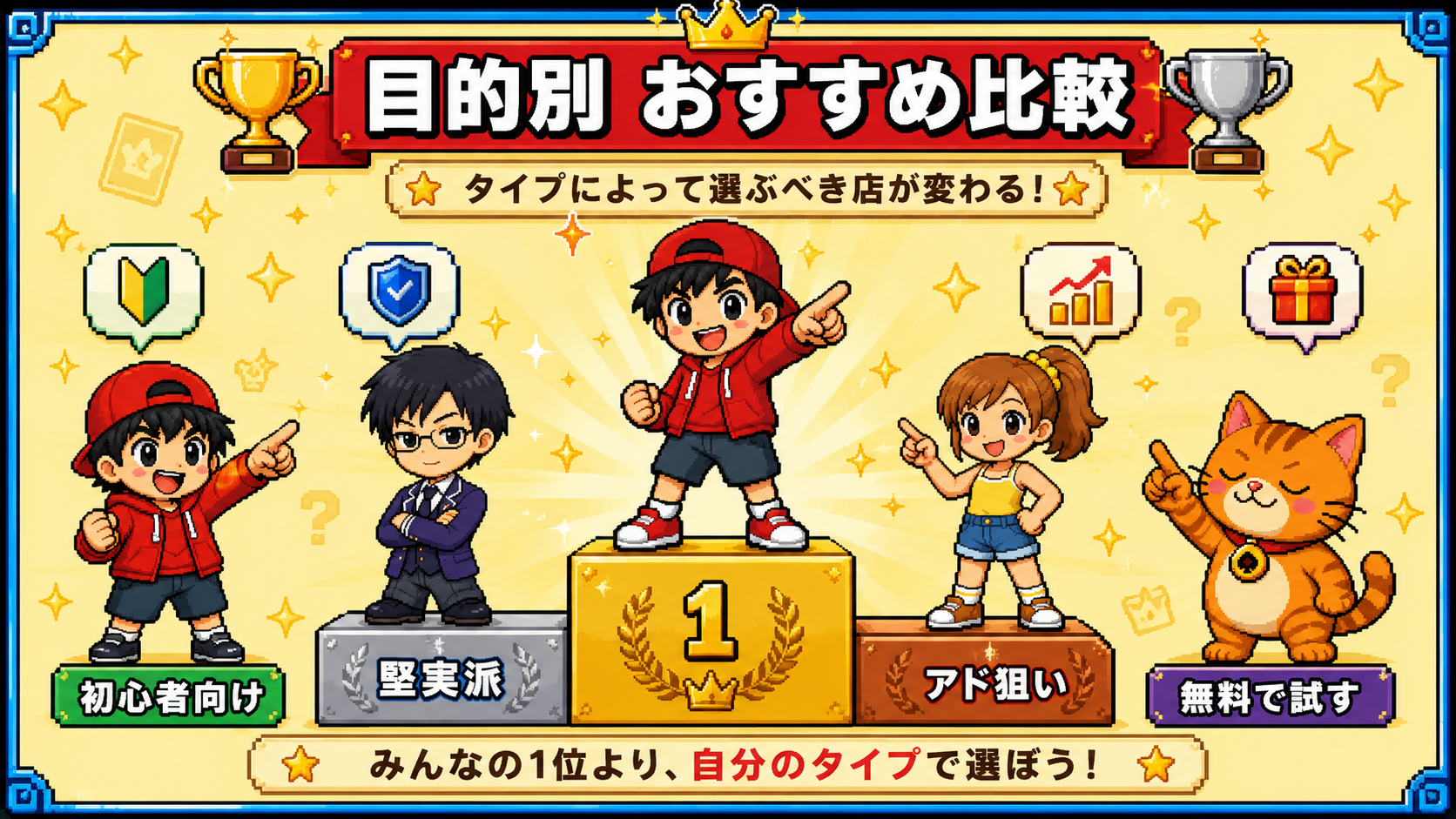 4人がランキングボードで比較する様子